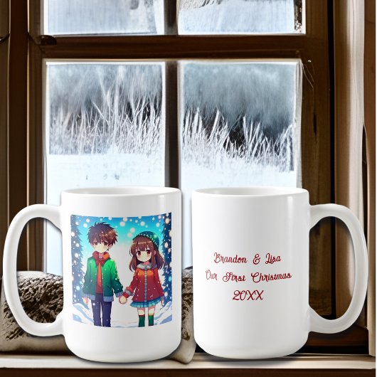Mug Cute Anime Couple | Notre premier Noël