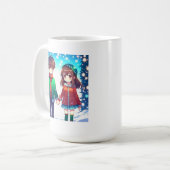 Mug Cute Anime Couple | Notre premier Noël (Devant gauche)