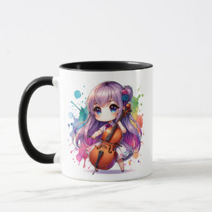 Mug Cute Anime Girl Jouer Joueur Cello