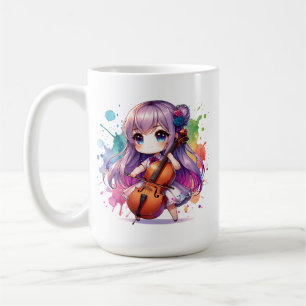 Mug Cute Anime Girl Jouer Joueur Cello