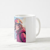 Mug Cute Anime Girl on Snowy Mountain | Cozy Winter (Devant droit)