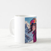 Mug Cute Anime Girl on Snowy Mountain | Cozy Winter (Devant gauche)