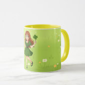 Mug Cute anime redhead Saint Patrick's Day   (Devant droit)