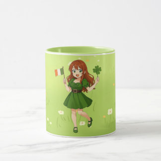Mug Cute anime redhead Saint Patrick's Day  
