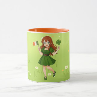 Mug Cute anime redhead Saint Patrick's Day  
