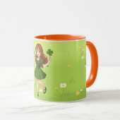 Mug Cute anime redhead Saint Patrick's Day   (Devant droit)