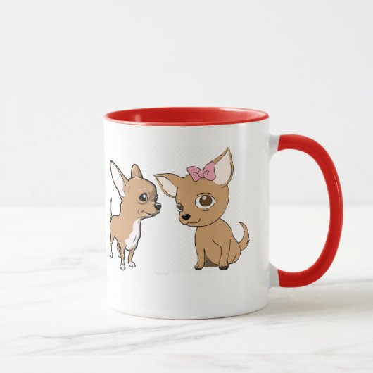 Mug Cute animée Chihuahuas arrière - plan (Droite)