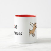Mug Cute animée Chihuahuas arrière - plan (Centre)