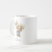 Mug Cute Aquarelle Bunny Boy Nom personnalisé (Devant gauche)