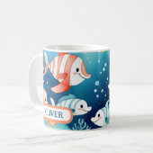 Mug Cute Aquarelle Coral Poisson Personnalisé (Devant gauche)