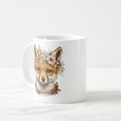 Mug Cute aquarelle Floral Baby Fox (Devant gauche)