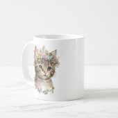 Mug Cute Aquarelle Floral Kitten (Devant gauche)