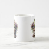 Mug Cute Aquarelle Florale Chat (Centre)