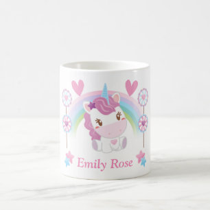 Mug Cute aquarelle licorne et arc-en-ciel
