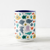 Mug Cute Aquarelle Océan Animaux Motif (Centre)