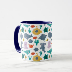 Mug Cute Aquarelle Océan Animaux Motif