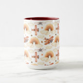 Mug Cute aquarelle Rainbow Motif d'avion (Centre)