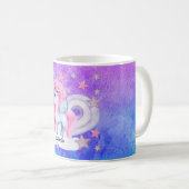 Mug Cute aquarelle Rainbow Unicorn Personnalisé (Devant droit)