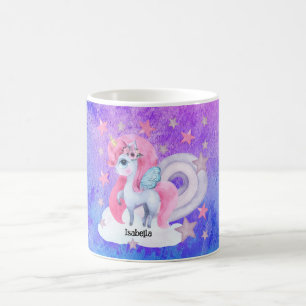 Mug Cute aquarelle Rainbow Unicorn Personnalisé