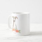 Mug Cute Aquarelle Whipper Peach Floral (Devant gauche)