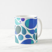 Mug Cute Artsy Aqua Blue, Motif d'aquarelle violet (Devant droit)