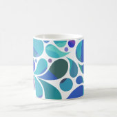 Mug Cute Artsy Aqua Blue, Motif d'aquarelle violet (Centre)