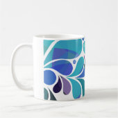 Mug Cute Artsy Aqua Blue, Motif d'aquarelle violet (Gauche)