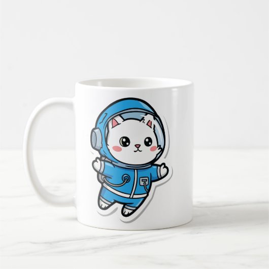 Mug Cute Astronaut Cat Kawaii (Gauche)