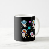 Mug Cute astronaute Animaux flottant dans l'espace (Devant droit)