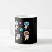 Mug Cute astronaute Animaux flottant dans l'espace (Devant gauche)