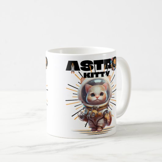Mug Cute astronaute | Astro Kitty | Chat d'espace (Devant droit)