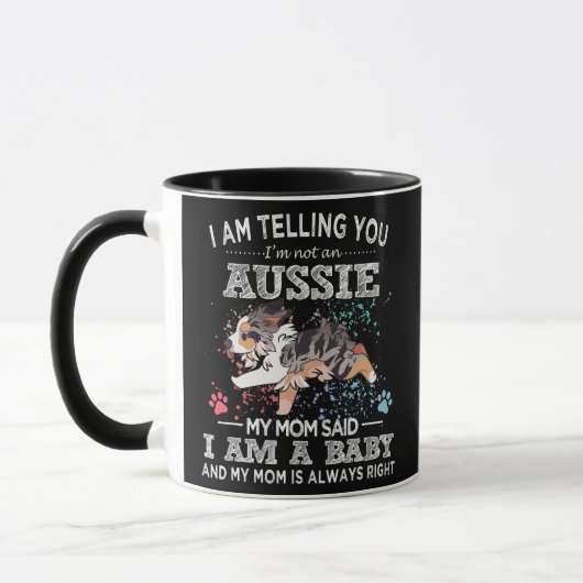 Mug Cute Aussie Mom Puppy Australian Shepherd Chien (Gauche)