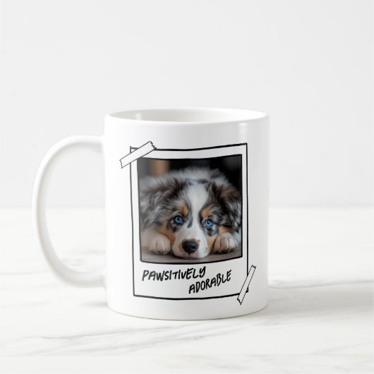Mug Cute Australian Shepherd Pawsitively Adorable (Gauche)