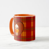 Mug Cute automne Plaid Orange Citrouille épice Latte L (Devant gauche)