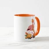 Mug Cute Autumn Flamingo Beanie Scarf Pumpkins (Devant droit)