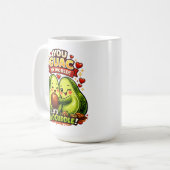 Mug Cute Avocado Valentine’s Love Design, kawaii Love (Devant gauche)