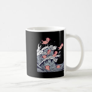 Mug Cute Axolotls surfant sur une vague, drôle de vagu