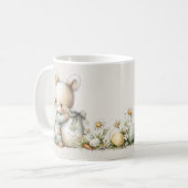 Mug Cute baby bunny in pajamas with an Easter egg (Devant gauche)
