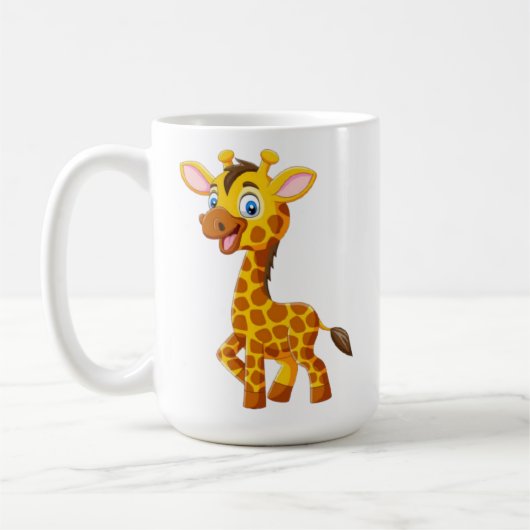 Mug Cute Baby Giraffe Smiling Cartoon-35280 (Gauche)