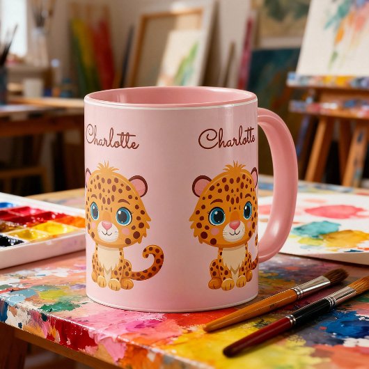 Mug Cute Baby Leopard Safari Animal Kids