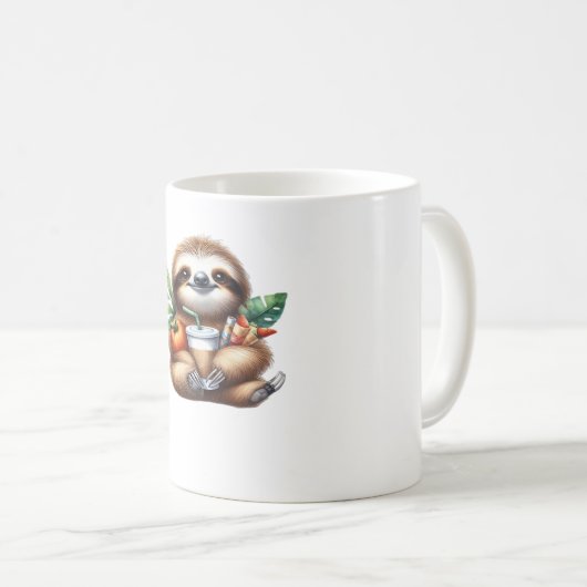 Mug Cute Baby Sloth with Pumpkin Coffee and Pancakes w (Devant droit)