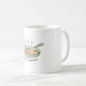 Mug Cute Bacon et Oeuf Sizzling ensemble sur la poêle (Devant droit)