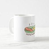 Mug Cute Bacon et Oeuf Sizzling ensemble sur la poêle (Devant gauche)