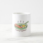 Mug Cute Bacon et Oeuf Sizzling ensemble sur la poêle (Centre)