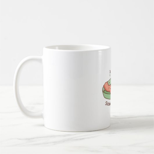 Mug Cute Bacon et Oeuf Sizzling ensemble sur la poêle (Gauche)
