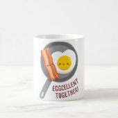 Mug Cute Bacon et ovocyte Eggcellent Ensemble Pun (Centre)