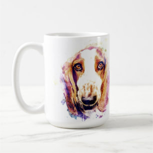Mug Cute Basset Hound Chien Tête Face Chien Chien