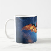 Mug cute bat flying at night under a starry and cloudy (Gauche)