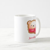 Mug Cute Bear Face Red Scarf et Rosy Cheeks Christmas (Devant droit)
