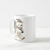 Mug Cute Bear with Christmas Tree Drawing (Devant gauche)